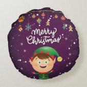 パープルメリークリスマス ラウンドクッション (裏面)