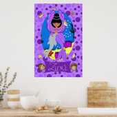 パープルメルファリーアンドドルフィンプリント ポスター (キッチン)