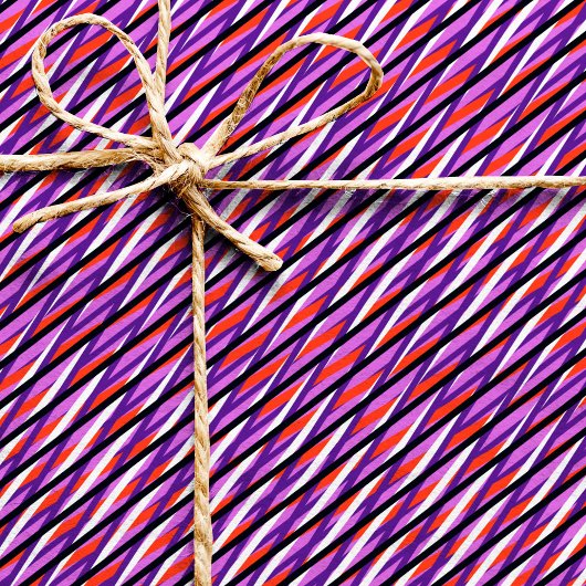 パープルモイストライプレの抽象芸術 – 光学錯覚 ラッピングペーパー