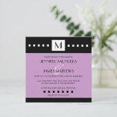 パープルモエレガントノグラム結婚式招待状 招待状 (スタンド正面)