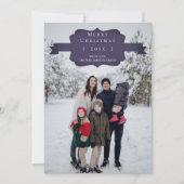 パープルモダンとシンプルクリスマスフォトカード シーズンカード (正面)