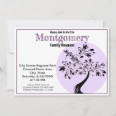 パープルモダンとブラックツリーアートファミリー懇親会 招待状 (正面)