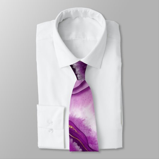 パープルモダンと金ゴールドアガテメンズ ネクタイ (タイ)