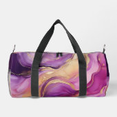 パープルモダンと金ゴールド抽象芸術ラグジュアリー –  ダッフルバッグ (裏面)