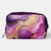 パープルモダンと金ゴールド抽象芸術ラグジュアリー – ダフルバッグ ドップキット (裏面)