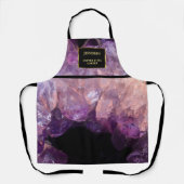 パープルモダンアメジストプロフェッショナルモノグラムエプロン エプロン (正面)