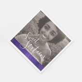 パープルモダンアートsweet sixteen写真テンプレート スタンダードランチョンナプキン (角)