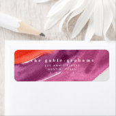 パープルモダンウォーター色差出人住所ラベル ラベル (インサイチュ)