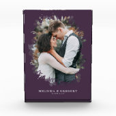 パープルモダンカスタムフォトギフトホームデコール フォトブロック (正面)