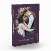 パープルモダンカスタムフォトギフトホームデコール フォトブロック (左)