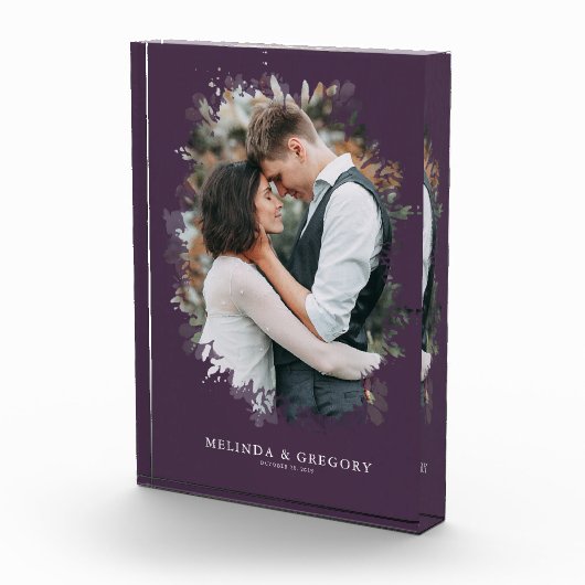 パープルモダンカスタムフォトギフトホームデコール フォトブロック (右)