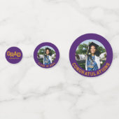 パープルモダンカレッジ卒業カスタム写真卒業 コンフェッティ (裏面)