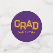 パープルモダンカレッジ卒業カスタム写真卒業 コンフェッティ (スモール正面)