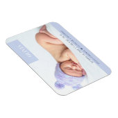 パープルモダンガールベビーフォト誕生 マグネット (右側)