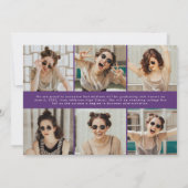 パープルモダンクラシック12写真卒業 案内状 (裏面)