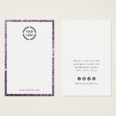 パープルモダングリッターカスタムロゴイヤリングディスプレイ (正面&裏面)