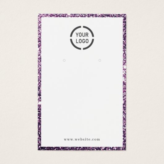 パープルモダングリッターカスタムロゴイヤリングディスプレイ (正面)