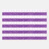 パープルモダングリッタークリスマストナカイ ラッピングペーパーシート (正面)