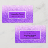 パープルモダングリッターシックグラデーションメイクアップアーティスト 名刺 (正面/裏面)