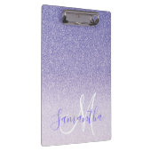 パープルモダングリッタースパークルパーソナライズされた名 クリップボード (右)