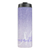 パープルモダングリッタースパークルパーソナライズされた名 タンブラー (正面)