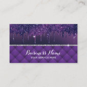 パープルモダングリッタードリップスラグジュアリー美しいサロン 名刺 (正面)