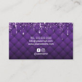パープルモダングリッタードリップ美しいサロンスパ 名刺 (裏面)