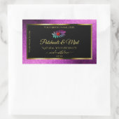 パープルモダングリッターブラック製品ラベルLadybug 長方形シール (バッグ)