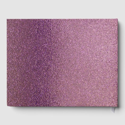 パープルモダングリッターホワイトフォト結婚ズ ゲストブック (裏面)