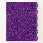パープルモダングリッターモノグラムスケッチブックノートブック ノートブック (裏面)