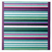 パープルモダングリーンストライプコレクション タイル (正面)