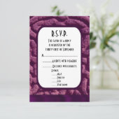 パープルモダンケルト結び目模様のR.S.V.P 出欠カード (スタンド正面)