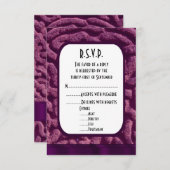 パープルモダンケルト結び目模様のR.S.V.P 出欠カード (正面/裏面)
