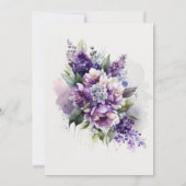 パープルモダンシックフローラエレガントボホ結婚ズ 招待状 (裏面)