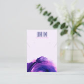 パープルモダンジュエリーネックレスイヤリングディスプレイ 名刺 (スタンド正面)