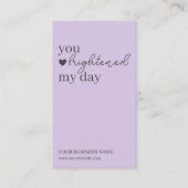 パープルモダンスクリプトQRコード、ありがとうございます 名刺 (正面)