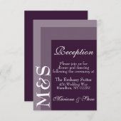 パープルモダンスクリプ結婚トのカード サンキューカード (正面/裏面)