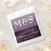 パープルモダンスクリプ結婚ト フェイバーバッグ (クリップ留めされた状態)