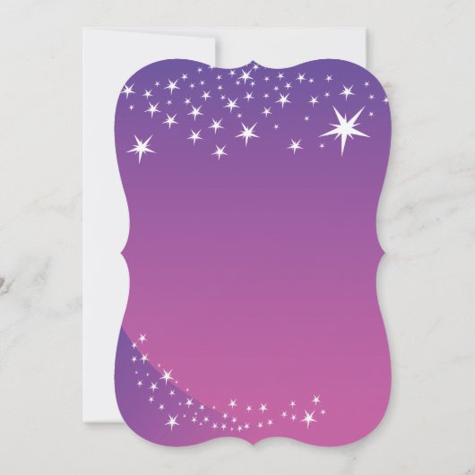 パープルモダンスターベビーシャワー招待状 招待状 (裏面)