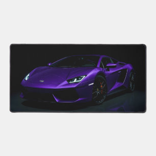 パープルモダンスポーツカー デスクマット