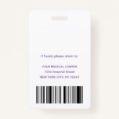 パープルモダンセキュリティID医師アシスタント バッジ (裏面)