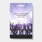 パープルモダンダンスバースデーパーティー バッジ (裏面)