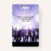 パープルモダンダンスバースデーパーティー バッジ (裏面)