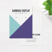 パープルモダンティール(緑がかった色)カラーブロックロゴイヤリングディスプレイ (デスク)