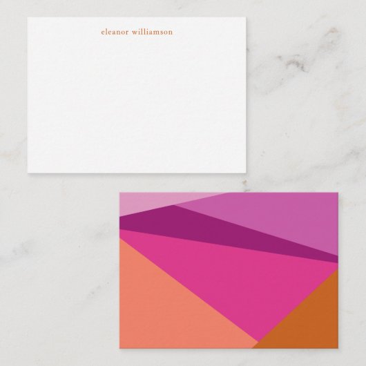パープルモダンテラコッタカスタムギフトエンクロージャー ノートカード (正面/裏面)