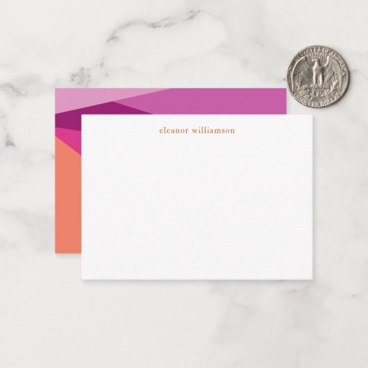 パープルモダンテラコッタカスタムギフトエンクロージャー ノートカード (正面/裏面インサイチュ)