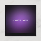 パープルモダンテンプレートミニマモダンリスト スクエア名刺 (正面)
