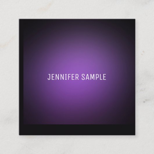 パープルモダンテンプレートミニマモダンリスト スクエア名刺 (正面)