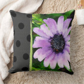 パープルモダンデイジーリバーシブルアクセントクッション クッション (ブランケット)