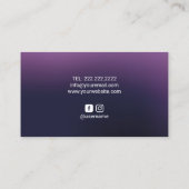 パープルモダンドリップスシルバー縁ど美しいサロンスパ 名刺 (裏面)